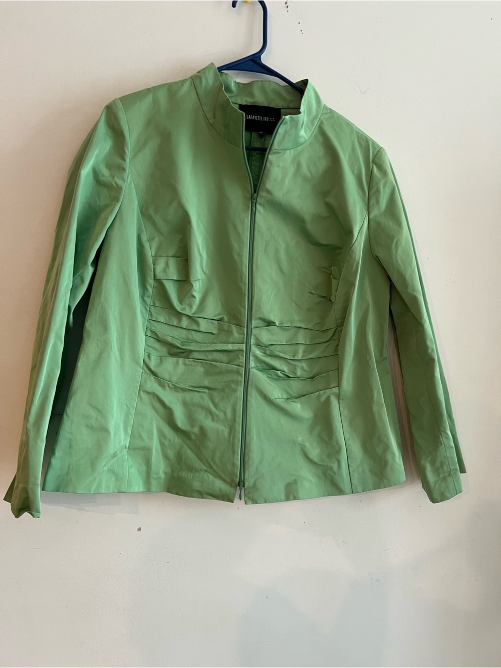 Lafayette 148 New York Mint Green Ruched Zip Jacket – Women’s Size 16W